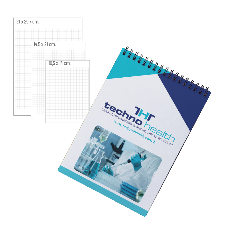 10,5 x 14 cm Üstten Spiralli Bloknot