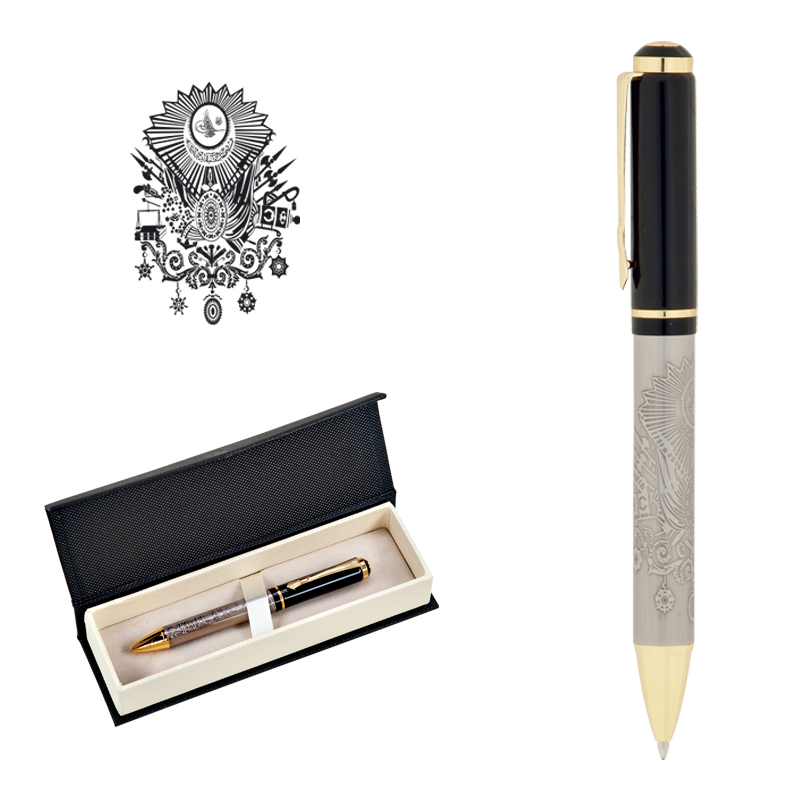 Metal Kabartmalı Tükenmez Kalem Seti - 9