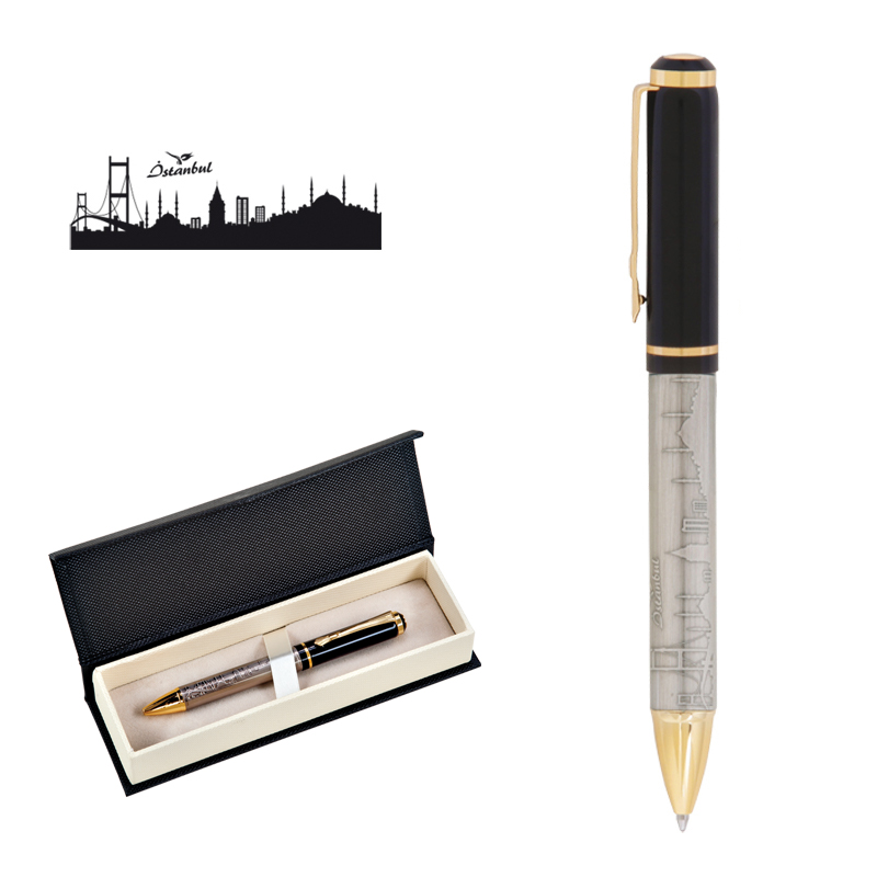 Metal Kabartmalı Tükenmez Kalem Seti - 6