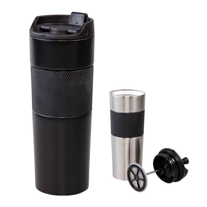 French Press Özellikli Çelik Termos 450 ml - 3