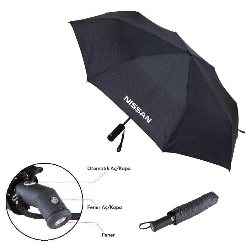 8 Telli Işıklı Otomatik Şemsiye - 7