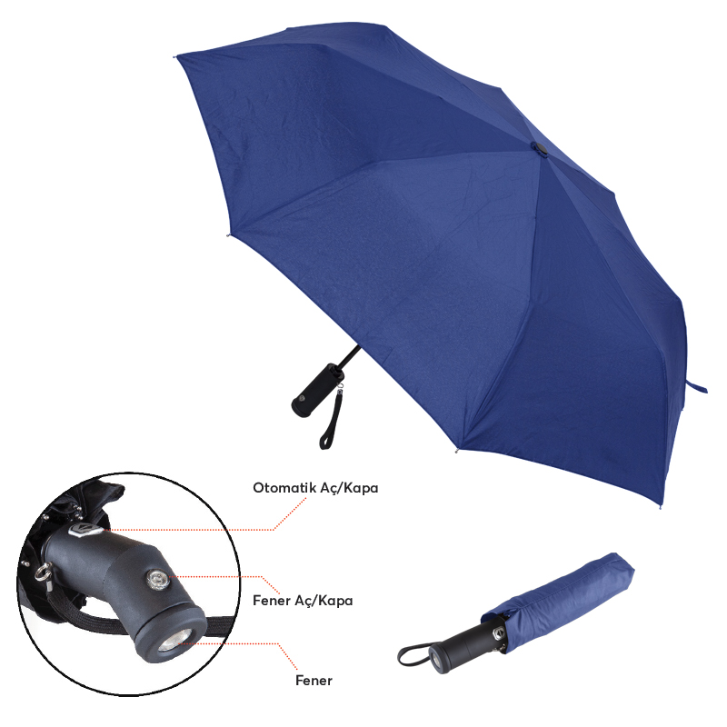 8 Telli Işıklı Otomatik Şemsiye - 6