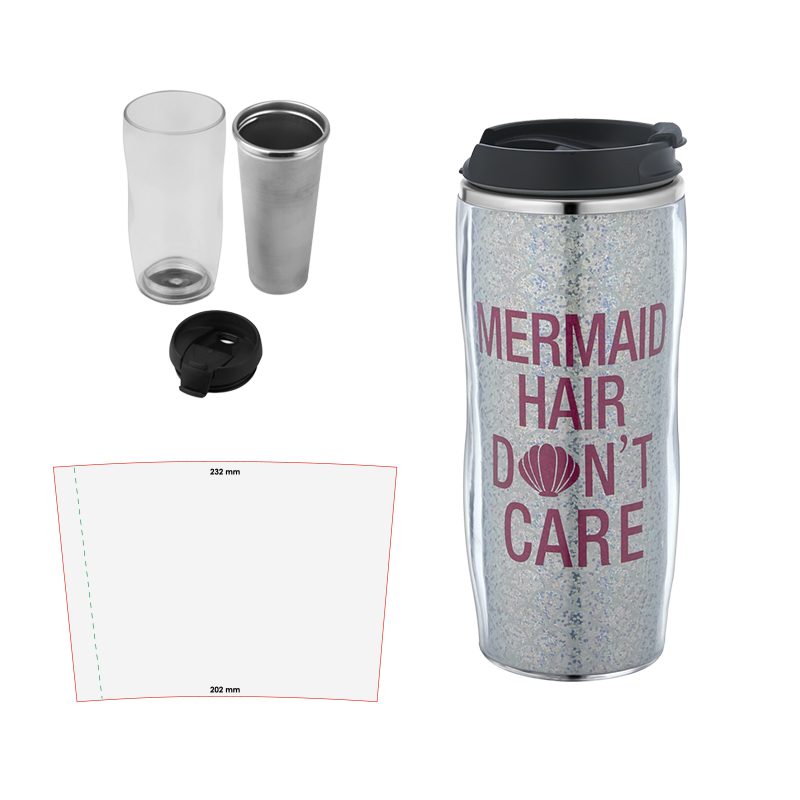 400 ml Şeffaf Çelik Kupa