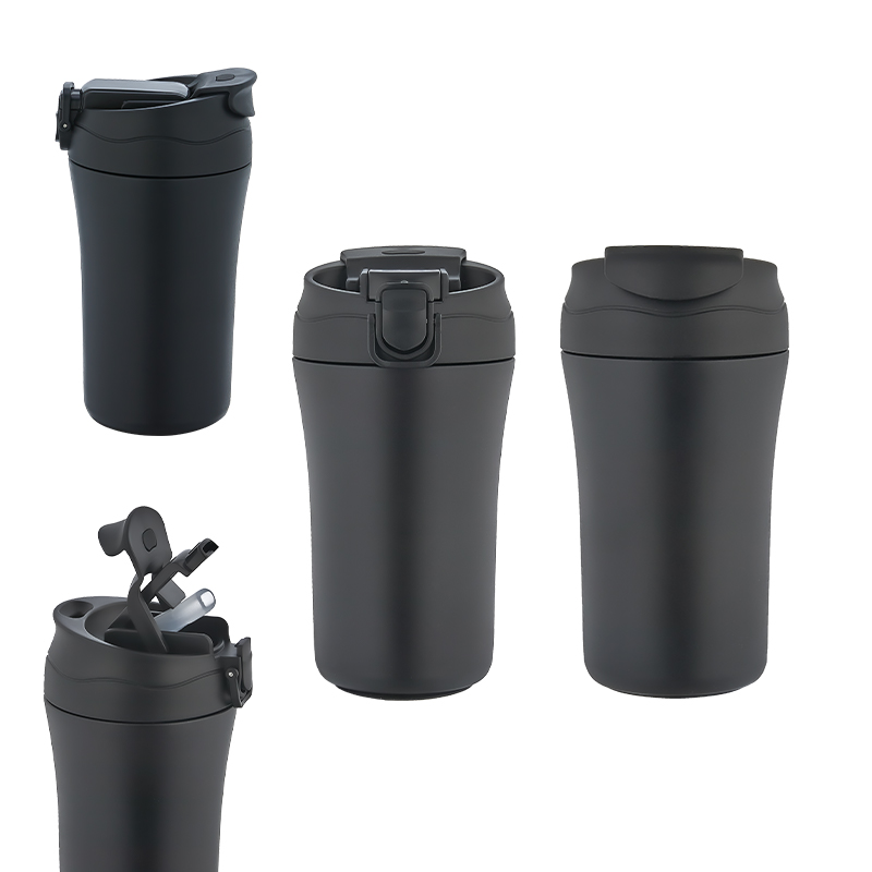 400 ml Kilit Kapaklı - Emzikli Çelik Termos / Matara - 4