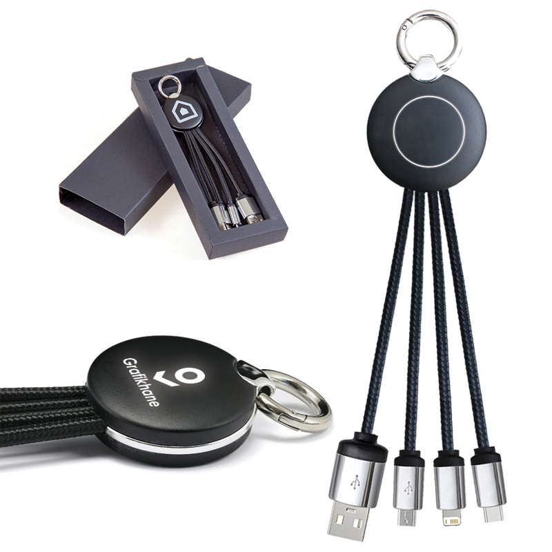 Anahtarlık + Işıklı Şarj Kablosu