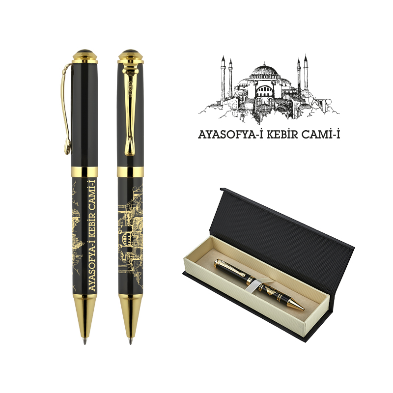 Metal Kabartmalı Tükenmez Kalem Seti - 3