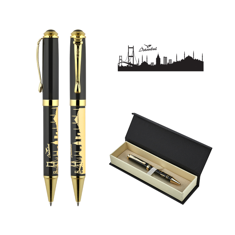 Metal Kabartmalı Tükenmez Kalem Seti - 5