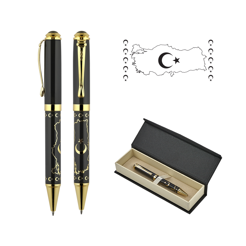 Metal Kabartmalı Tükenmez Kalem Seti - 7