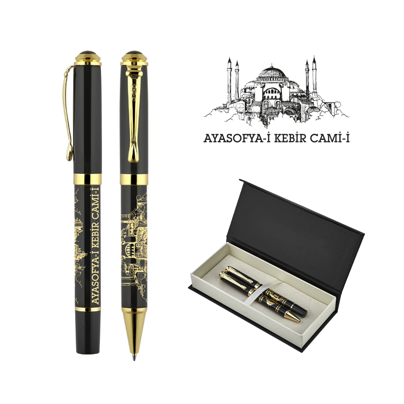 Metal Kabartmalı Roller - Tükenmez Kalem Seti - 3