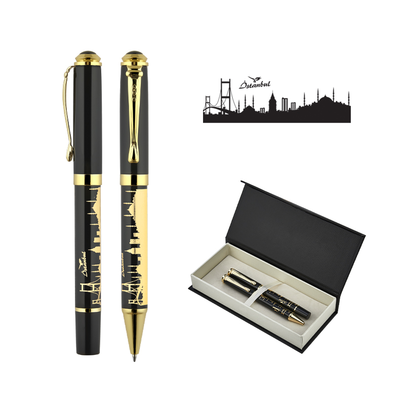 Metal Kabartmalı Roller - Tükenmez Kalem Seti - 5