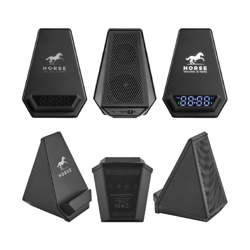 Dijital Saat + Bluetooth Hoparlör + Kablosuz Şarj İstasyonu - 6