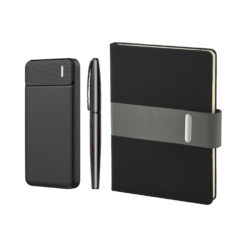 10.000 mAh Powerbank, Termo Deri Defter, Metal Kalem Hediye Seti - 3