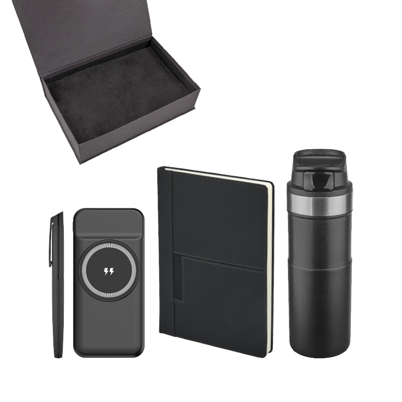 10.000 mAh Powerbank, Metal Kalem, Termo Deri Defter,  400ml Termos Hediye Seti