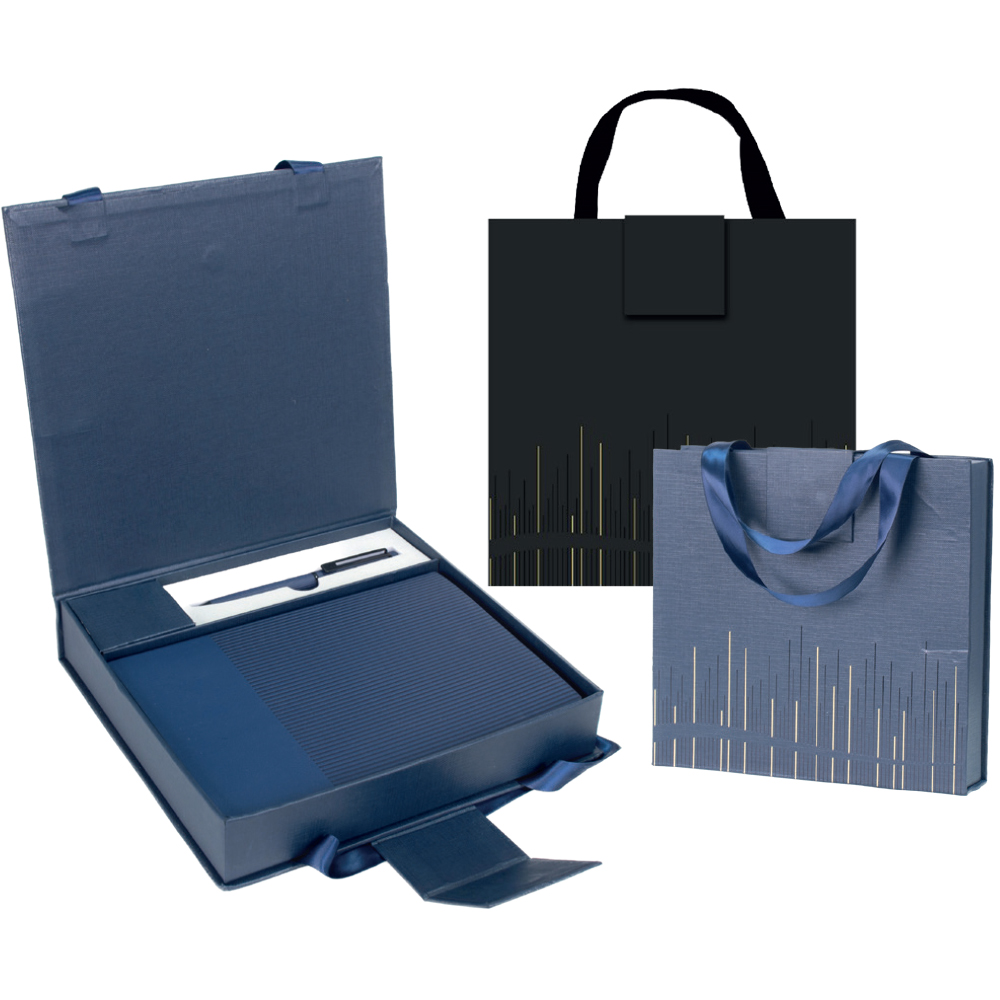 Çantalı Yumuşak Kapak Defter, Metal Kalem Hediye Seti