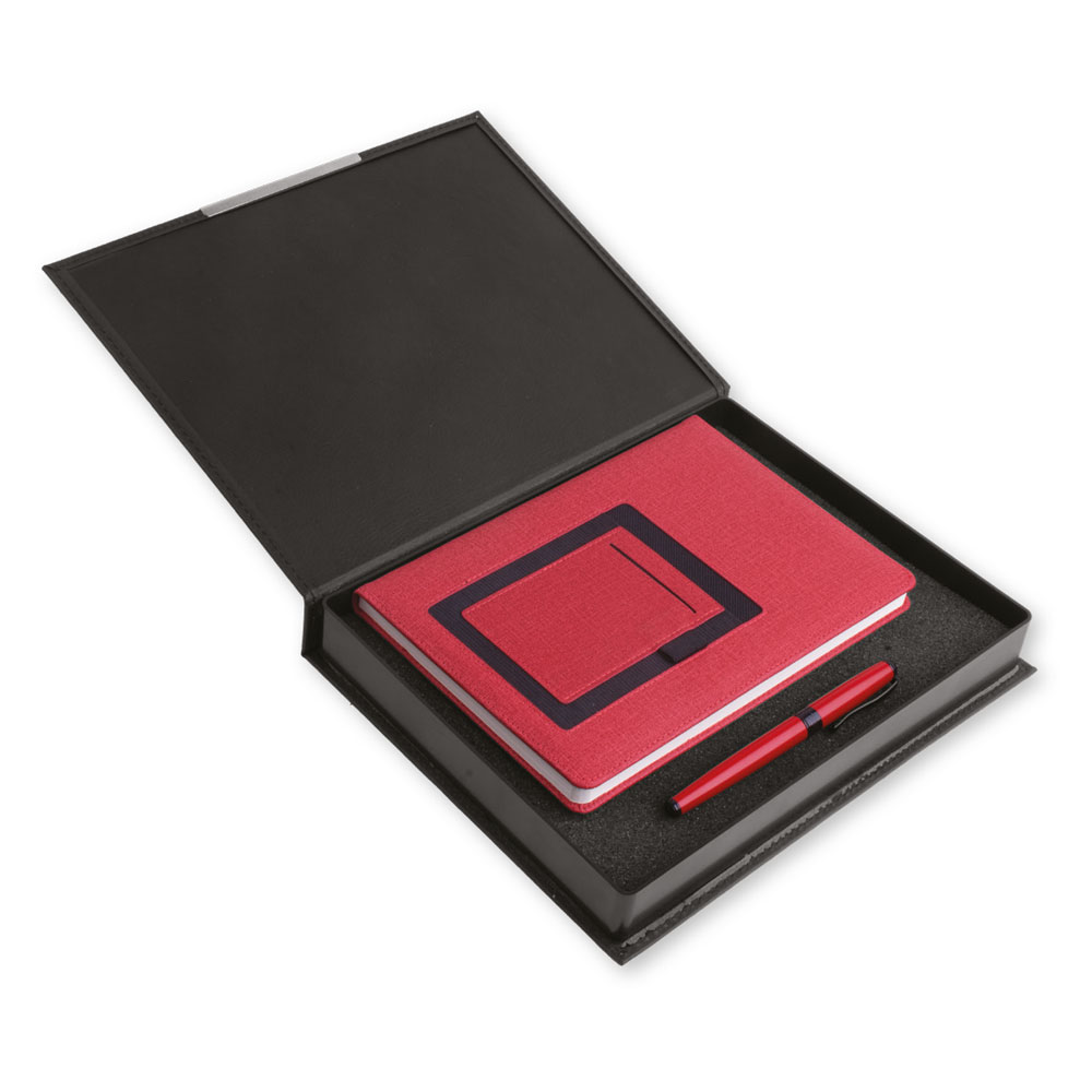 13x21 cm Termo Deri Defter, Metal Roller Kalem Hediye Seti