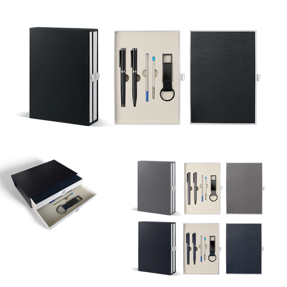 Termo Deri Defter, Roller Kalem, Tükenmez Kalem, Anahtarlık Hediye Seti ( 2 adet Yedek Refil)