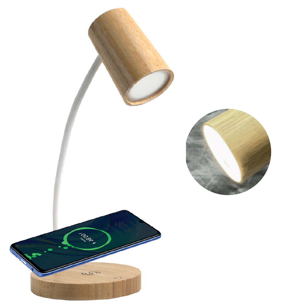 Bambu Kablosuz Şarj İstasyonu + Masa Lambası