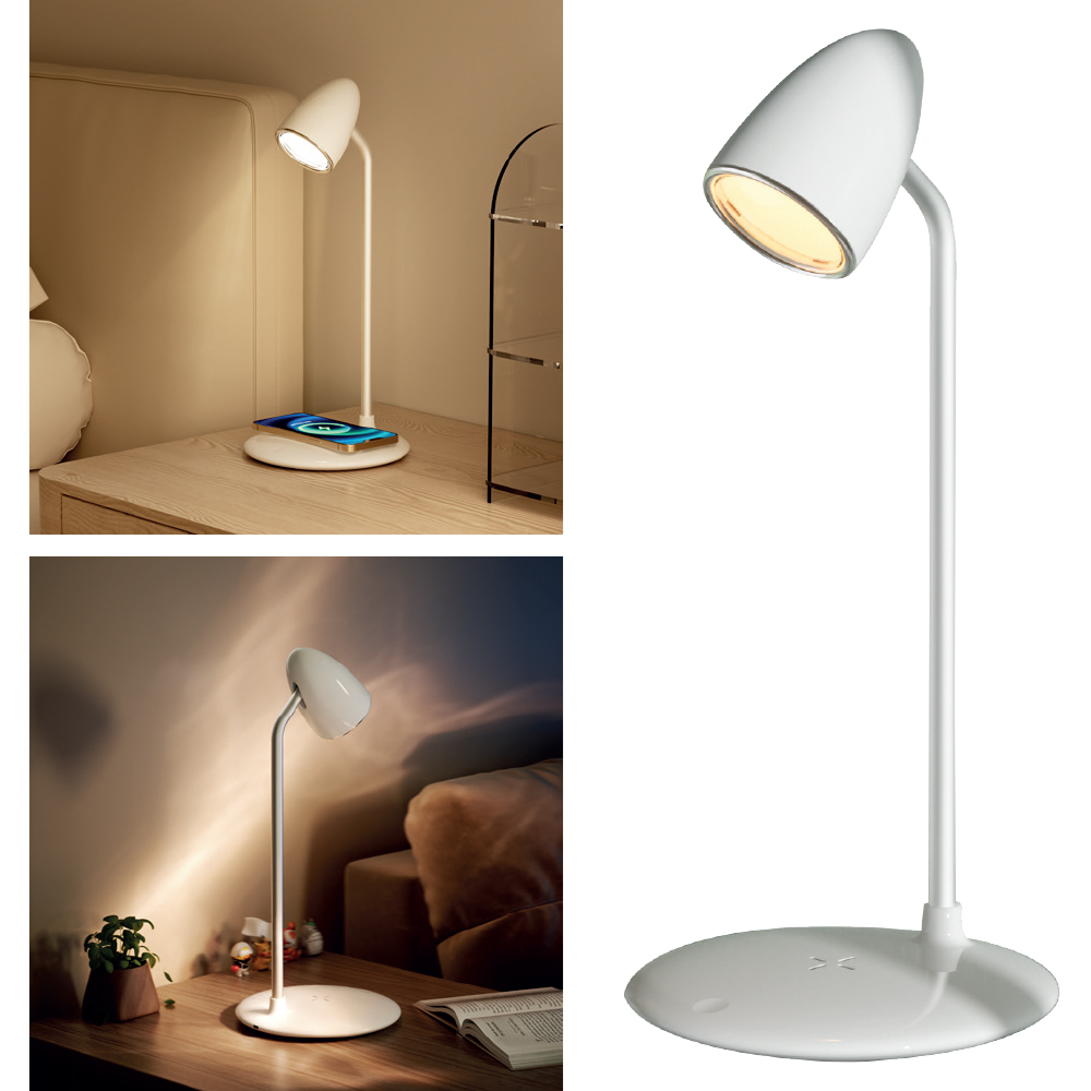 2'si 1 Arada Kablosuz Şarj İstasyonu + Masa Lambası