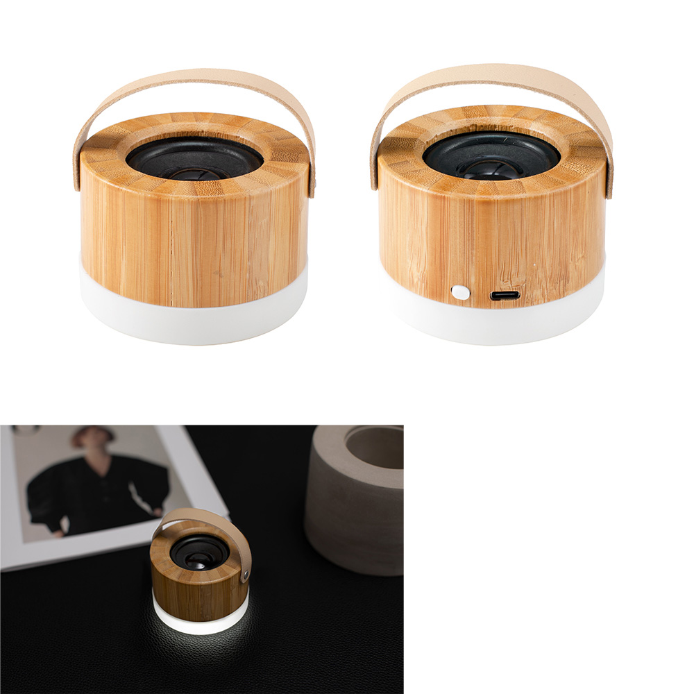Led Işıklı Bambu 5.0 Bluetooth Hoparlör