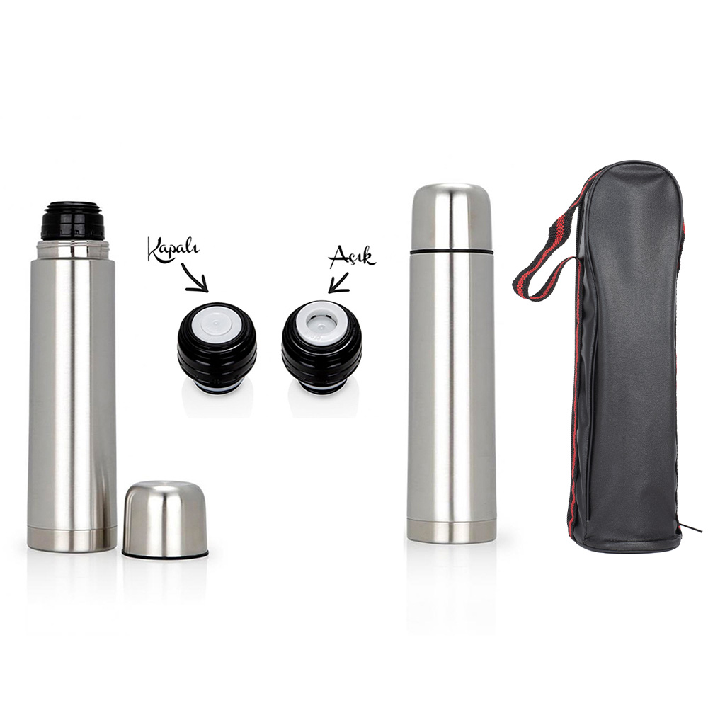 Çantalı Paslanmaz Çelik Termos 750 ml