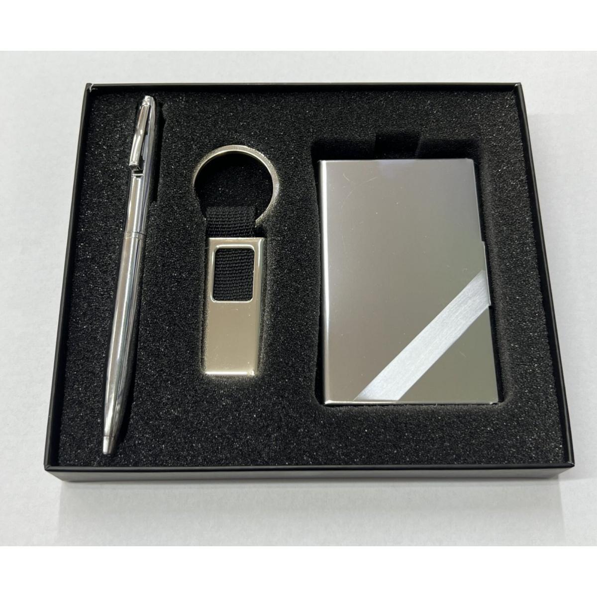 Metal Kalem, Anahtarlık, Kartvizitlik Hediye Seti