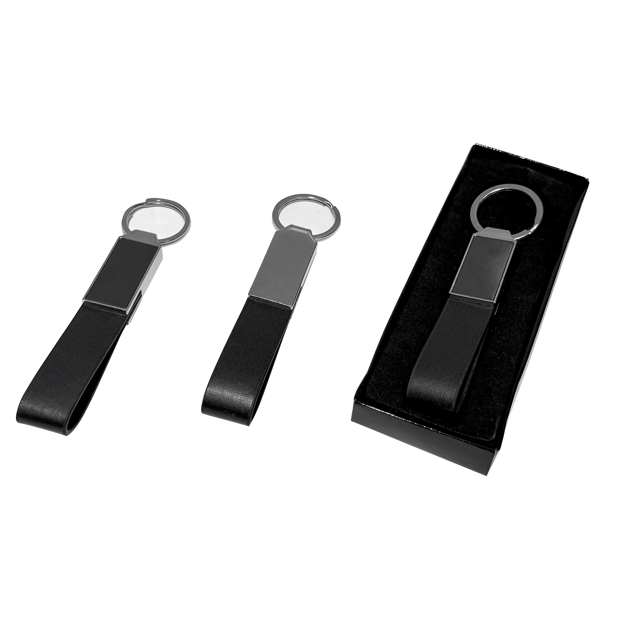 A-17 - Metal Suni Deri Anahtarlık - Siyah