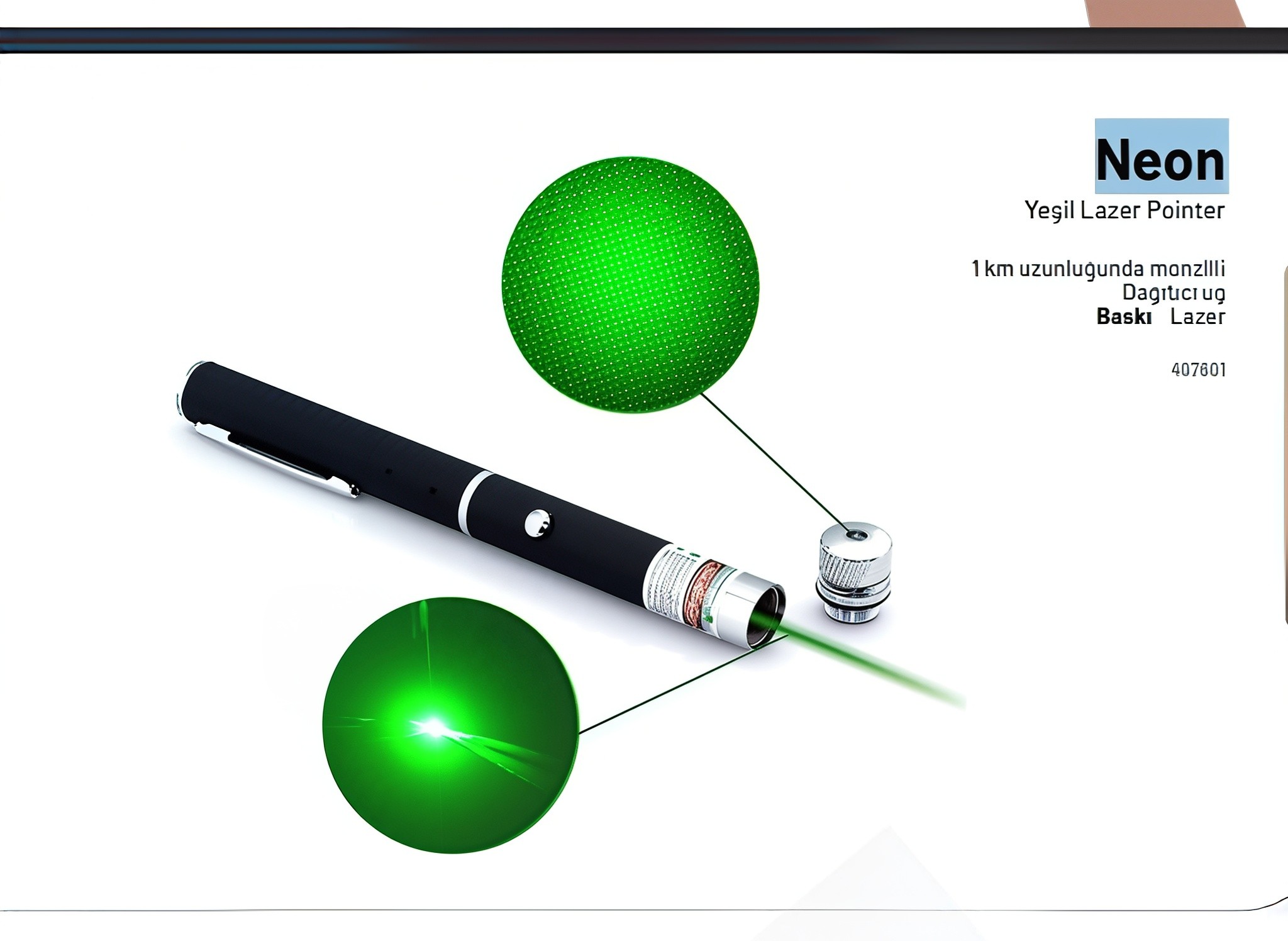 S - 03  Yeşil Lazer Pointer - Siyah