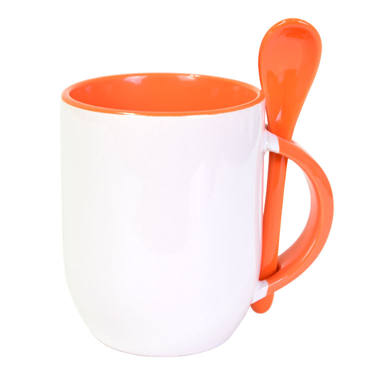 Süblimasyon Kaşıklı Porselen Kupa