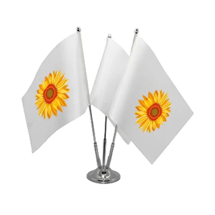 Üçlü Krom Masa Bayrağı